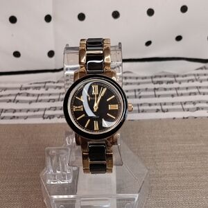 Armitron Now Gold and Black Watch Ladies Wrist Watch 7.5" Long